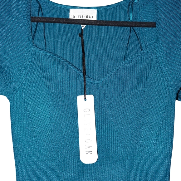 Olive & Oak Teal Long Sleeve Dress New With Tags - Picture 2 of 4